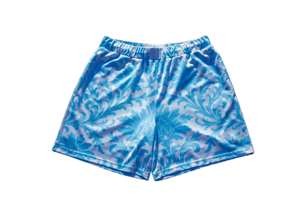 Blue "ROYALTY" Mesh Shorts