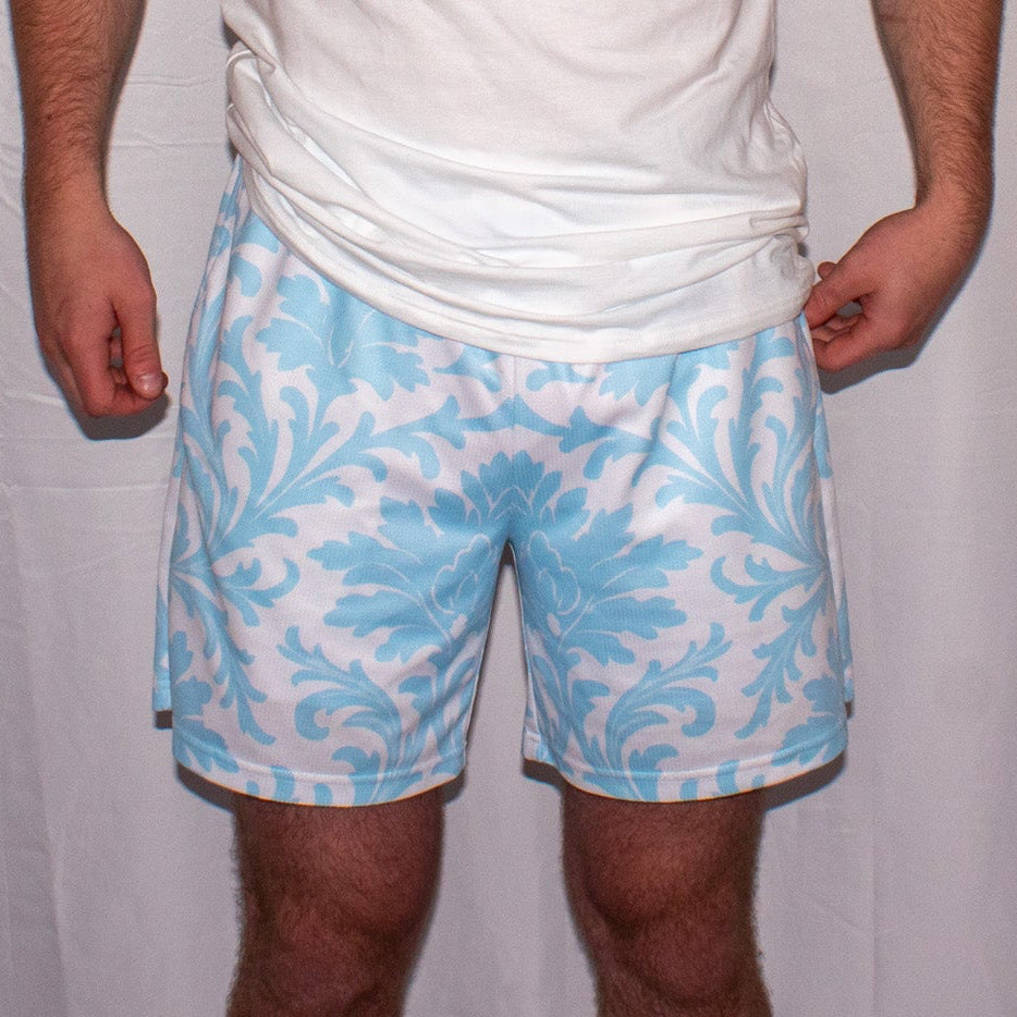 Blue "ROYALTY" Mesh Shorts