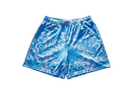 Blue "ROYALTY" Mesh Shorts