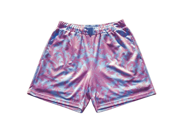 Pink "ROYALTY" Mesh Shorts