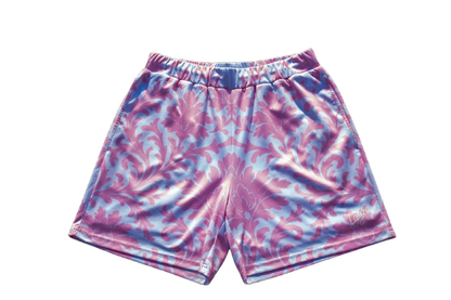 Pink "ROYALTY" Mesh Shorts