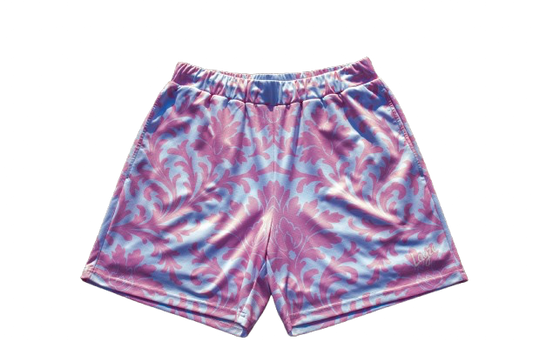 Pink "ROYALTY" Mesh Shorts